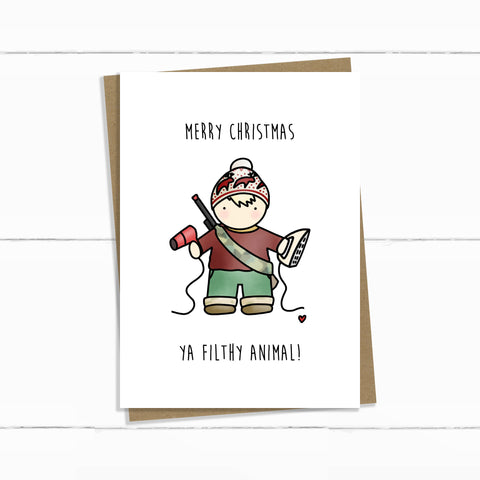 FILTHY ANIMAL HOME ALONE HOLIDAY CARD