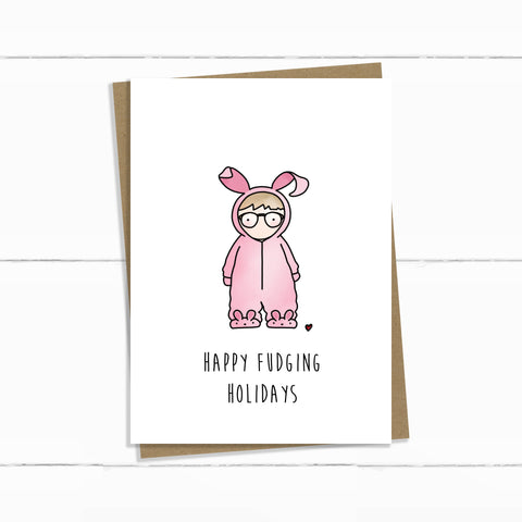 RALPHIE A CHRISTMAS STORY HAPPY FUDGING HOLIDAYS CARD