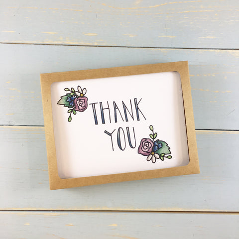 THANKS YOU FLOWERS NOTE CARD SET OF 6