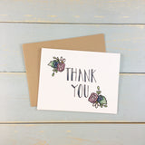 THANKS YOU FLOWERS NOTE CARD SET OF 6
